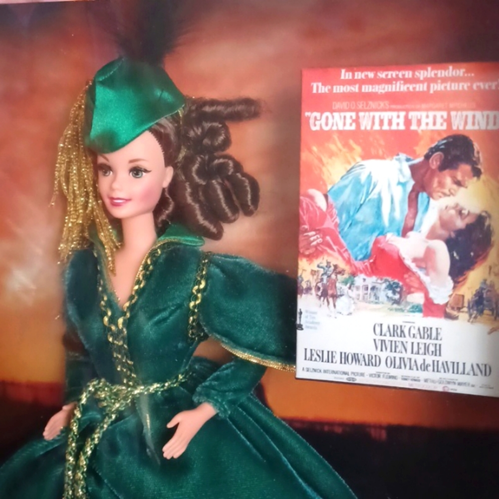 1994 Scarlett O' Hara Barbie Doll Hollywood Legend Collection Mattel Green Gown
